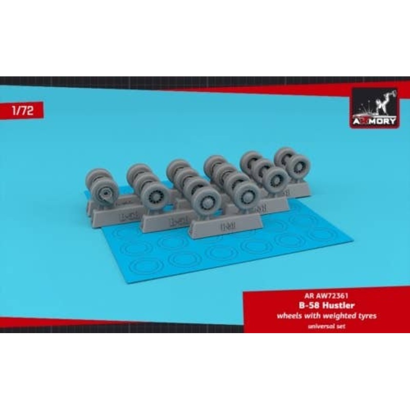 1/72 B-58 Hustler wheels w/ weighted tires