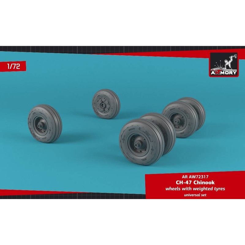 1/72 CH-47 Chinook Wheels w/Weighted Tires