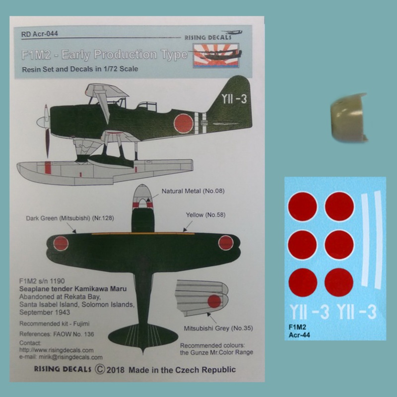 1/72 Cowling for F1M2 (Early Version) + Decals for Seaplane Tender Kamikawa Maru