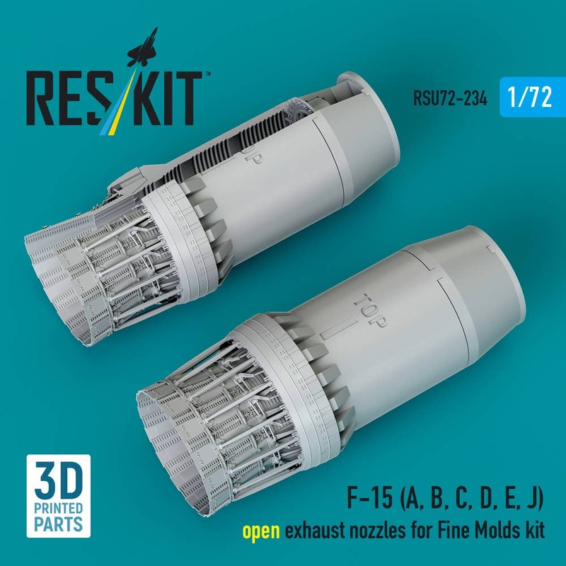 1/72 F-15 (A, B, C, D, E, J) open exhaust nozzles for Fine Molds kit (3D Printed)