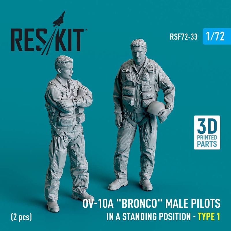 1/72 OV-10A Bronco male pilots (in a standing position - type 1) (2 pcs) (3D Printed)