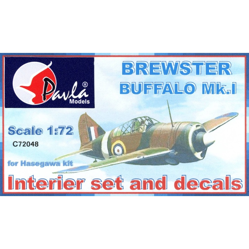 1/72 Brewster Buffalo Mk.I Interior Set and Decals (For Hasegawa)
