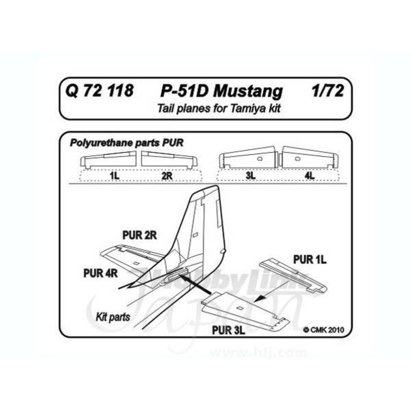 1/72 P-51D Mustang Tail planes for TAM