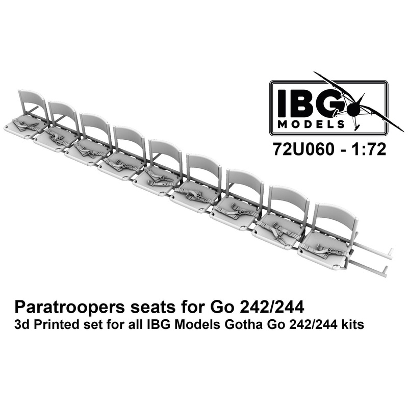 1/72 Paratroopers seats for Go 242/244 3d Printed set for all IBG Models Gotha Go 242/244 kits (72U060)