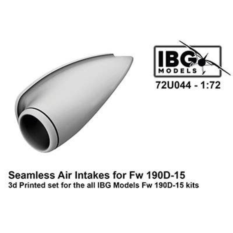 1/72 Seamless Air Intakes for Fw 190D-15 3D Printed Set for All lBG Models Fw 190D-15 Kits