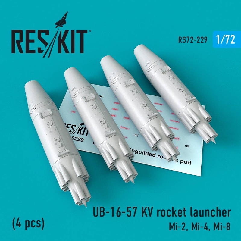 1/72 UB-16-57 KV rocket launcher (4 pcs) Mi-2, Mi-4, Mi-8