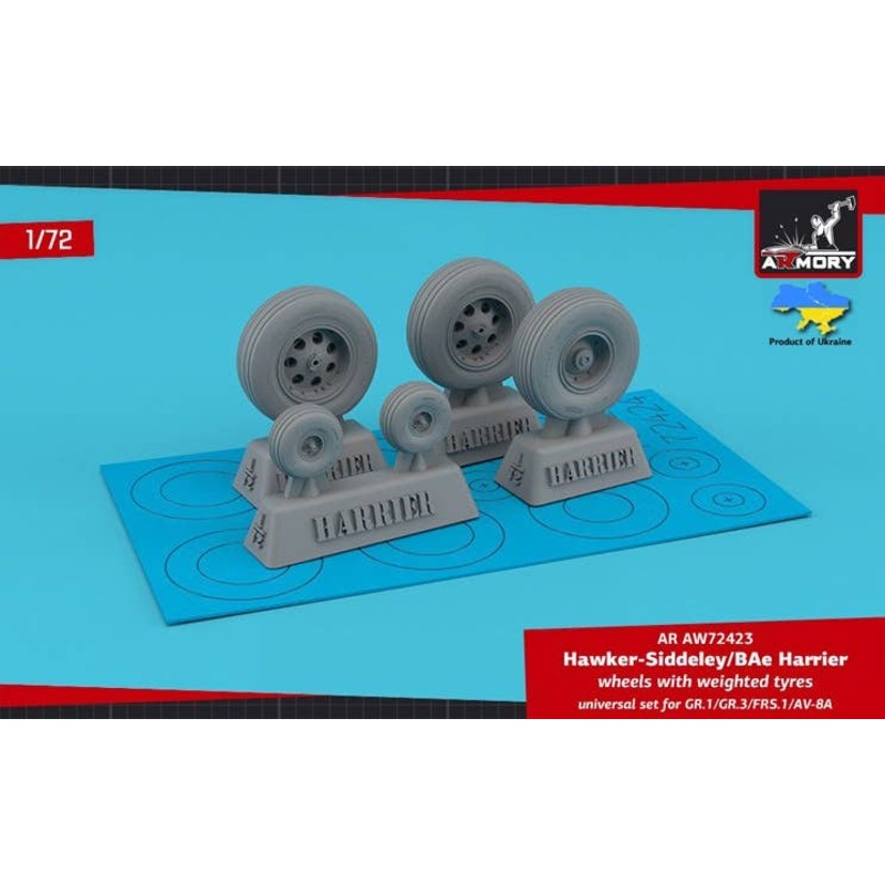 H.S. Harrier GR.1/GR.3/FRS.1/AV-8A wheels w/ weighted tyres