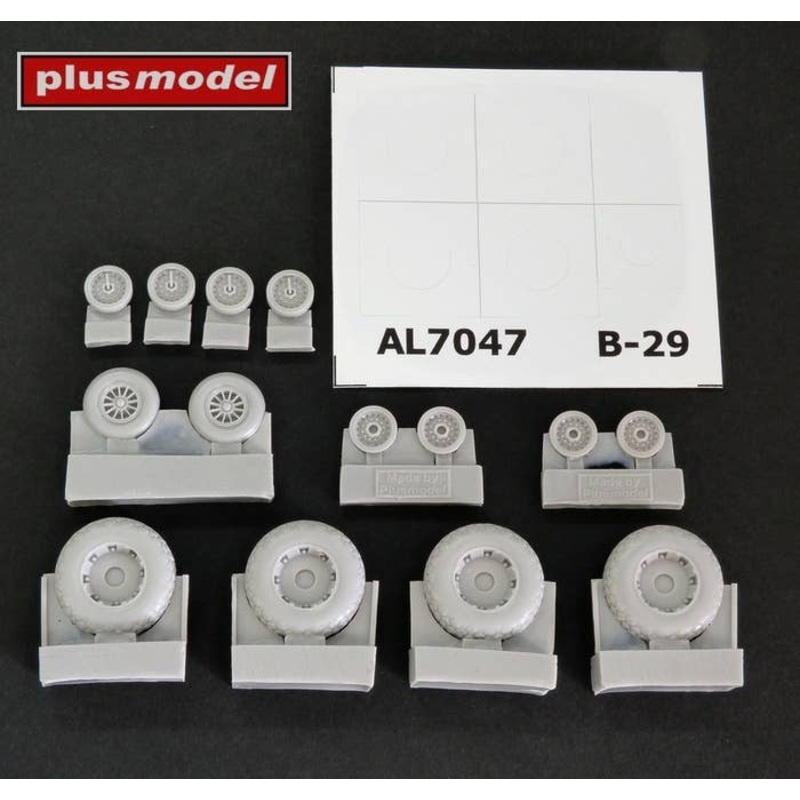 1/72 B-29 Super Fortress Wheelset Diamond Tread Tire Type W / Mask Seal