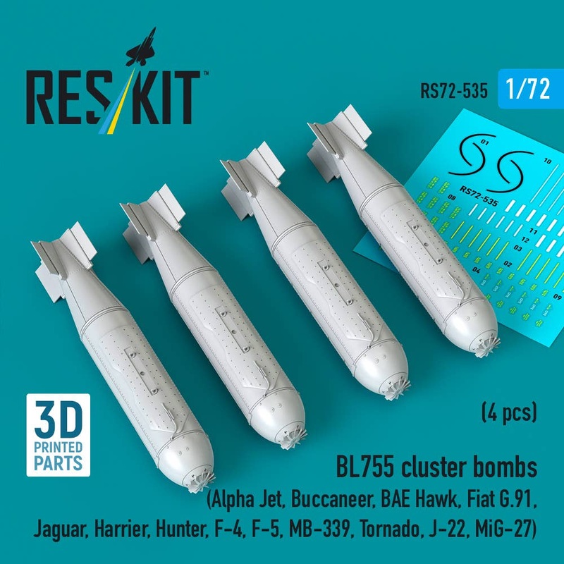 1/72 BL755 cluster bombs (4 pcs) (3D Printed)