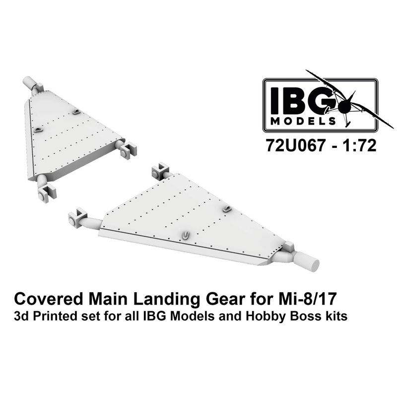 1/72 Covered Main Landing Gear for Mi-8/17 3d Printed set for all IBG Models and Hobby Boss kits (72U067)