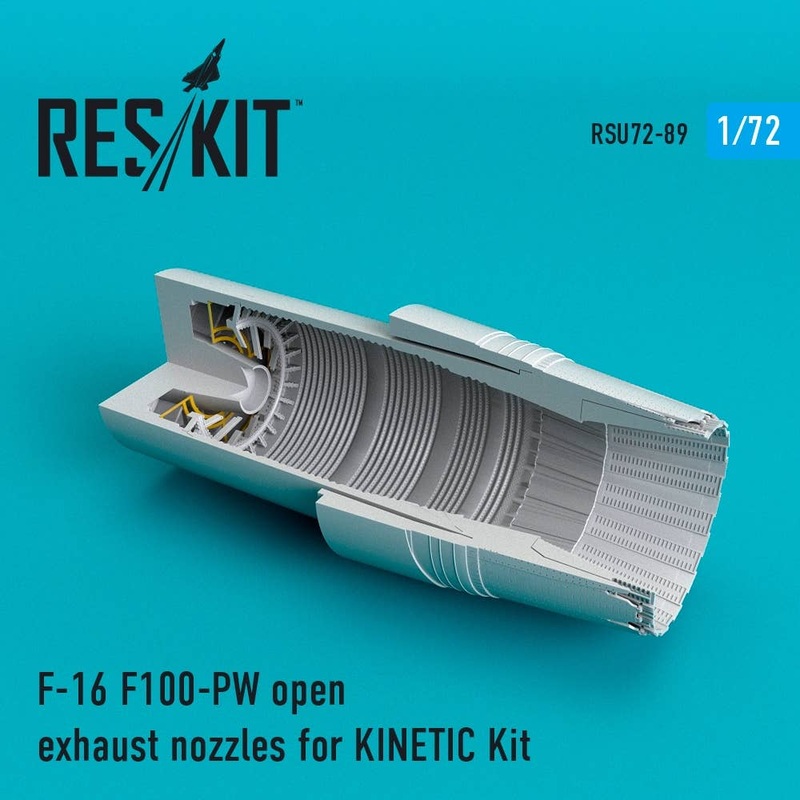 1/72 F-16 F100-Pw Open Exhaust Nozzles for Kinetic Kit