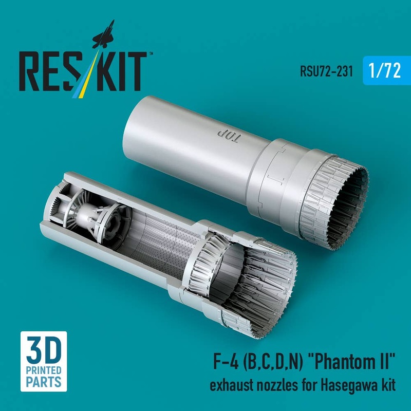 1/72 F-4 (B, C, D, N) Phantom II exhaust nozzles for Hasegawa kit