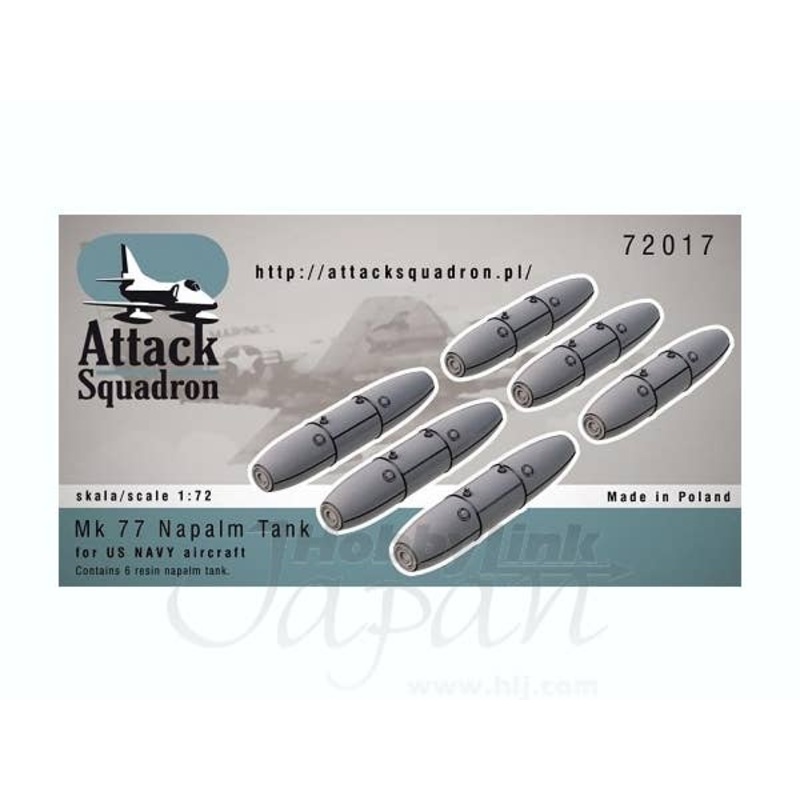 1/72 MK 77 Napalm Tanks for US Navy Aircraft (6pcs)