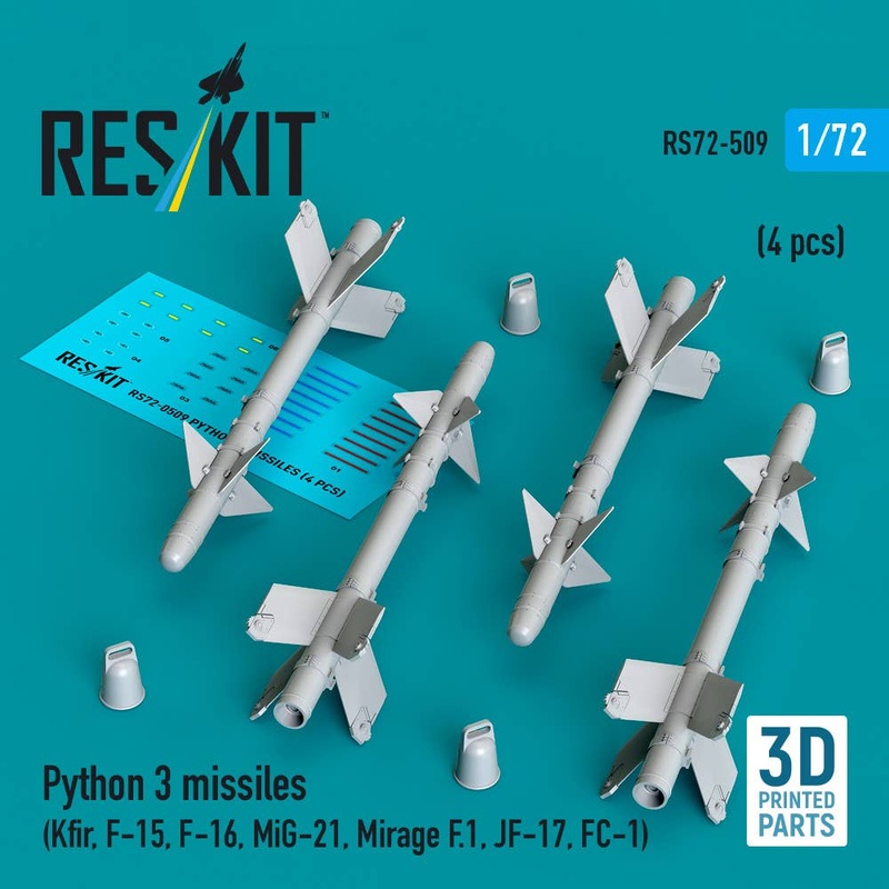1/72 Python 3 missiles (4 pcs) (3D Printed)