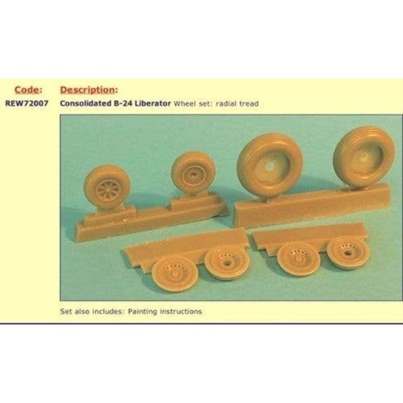 1/72 B-24 Liberator Wheels - Radial tread