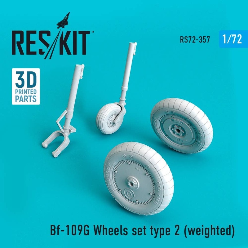1/72 Bf-109G wheels set type 2 (weighted) (for AZ model, Airfix, MasterCraft, Hasegawa, Kora Models)