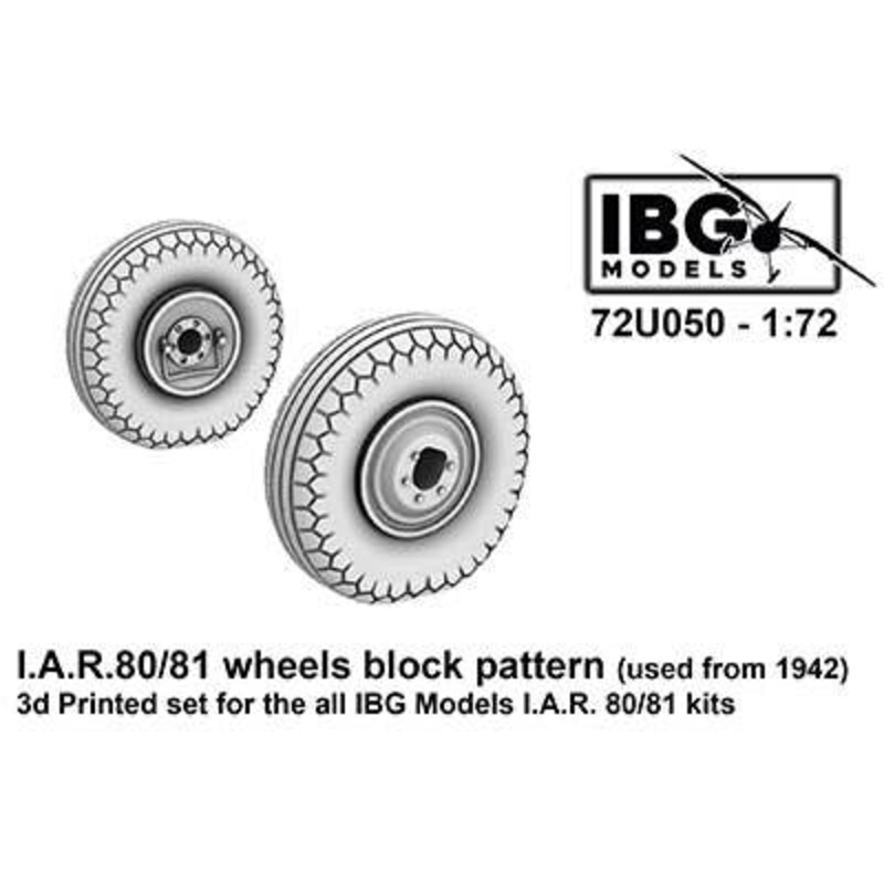 1/72 I.A.R.80/81 Wheels Block Pattern (Used From 1942) 3D Printed Set for All lBG Models I.A.R. 80/81 Kits