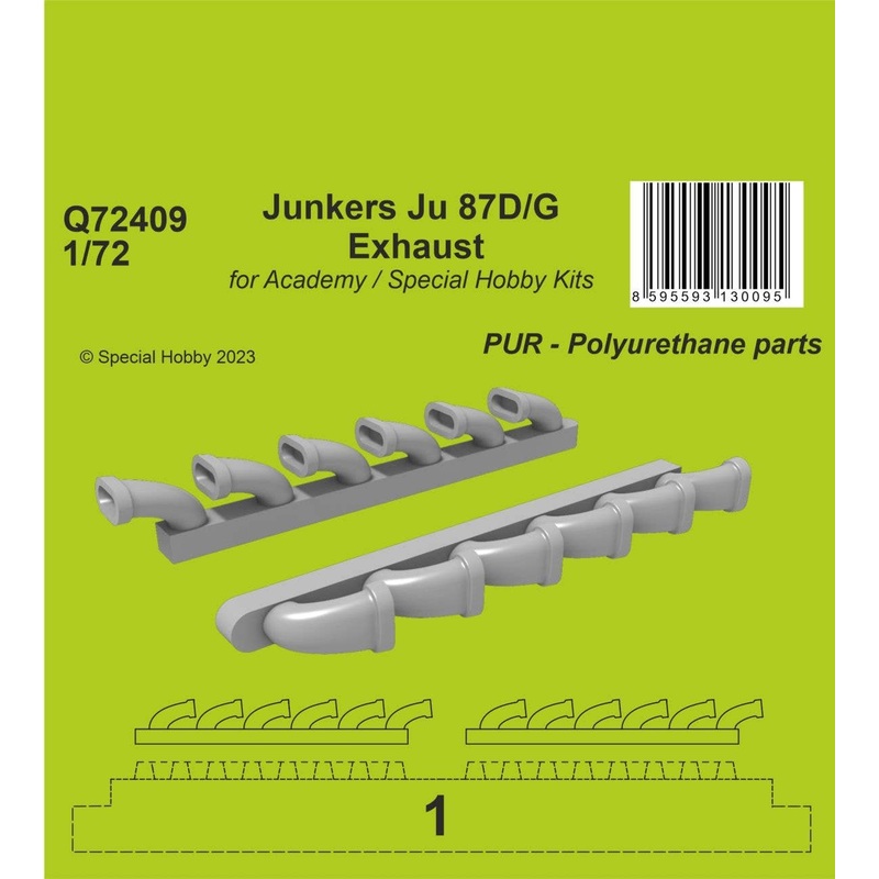 1/72 Junkers Ju 87D/G Exhaust  / for Academy and Special Hobby Kits