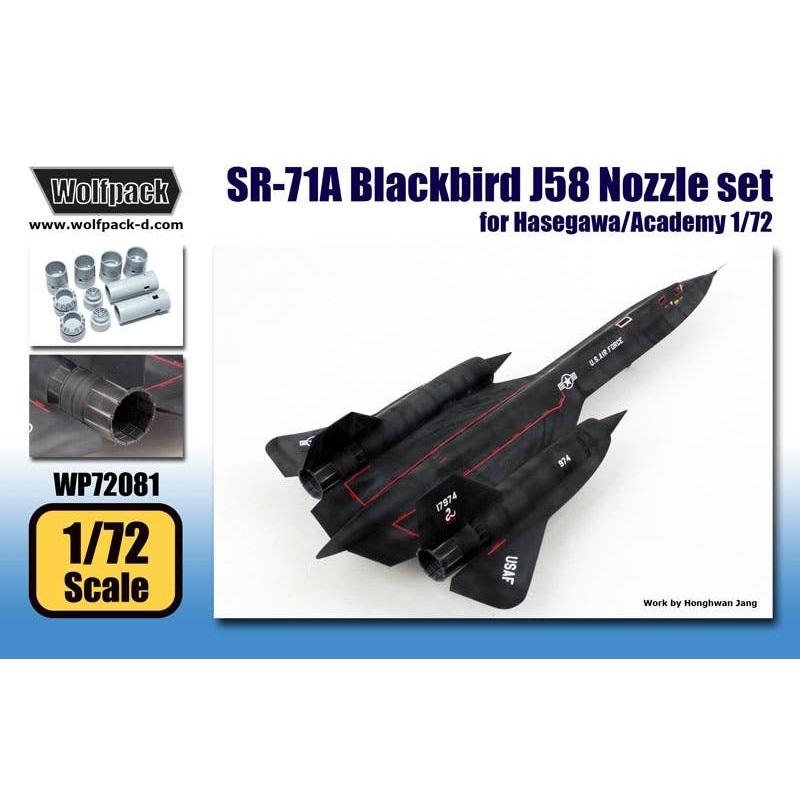 1/72 SR-71A Blackbird J58 Nozzle Set for Hasegawa, Academy Kit