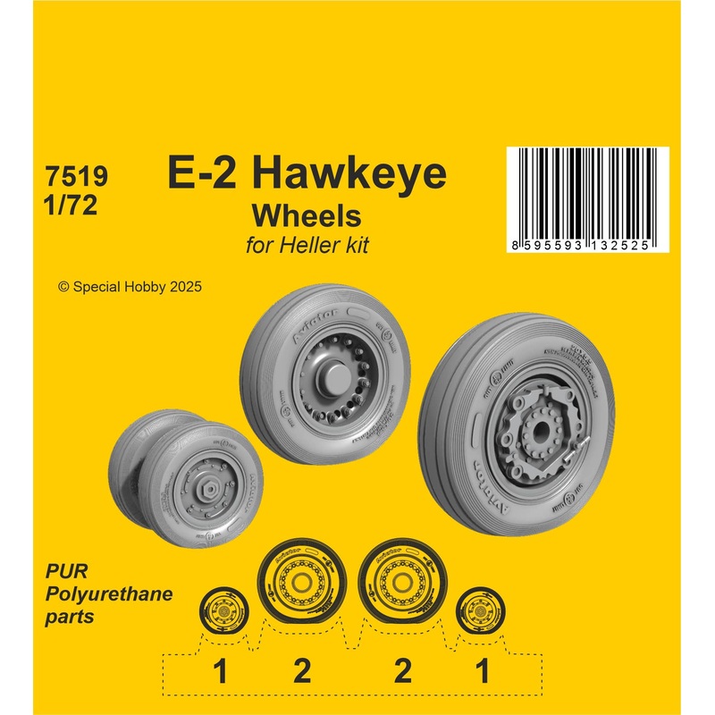 1/72 E-2 Hawkeye Wheels / for Heller kit