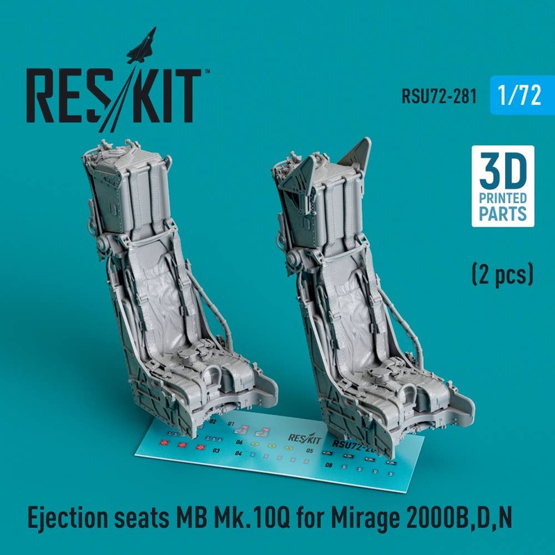 1/72 Ejection seats MB Mk.10Q for Mirage 2000B,D,N (2 pcs) (3D Printed)
