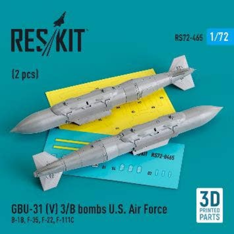 1/72 GBU-31 (V) 3/B bombs U.S. Air Force (2 pcs) (3D Printed)