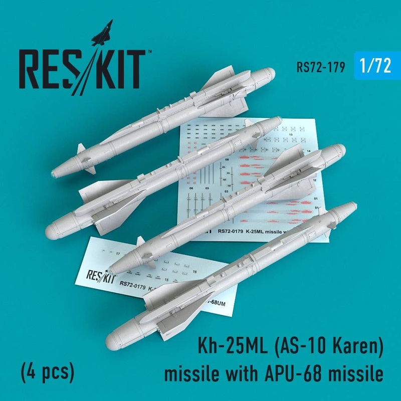 1/72 Kh-25Ml (As-10 Karen) Missile With Apu-68 (4 Pcs) (Mig-23, Mig-27, Su-17, Su-24, Su-25)