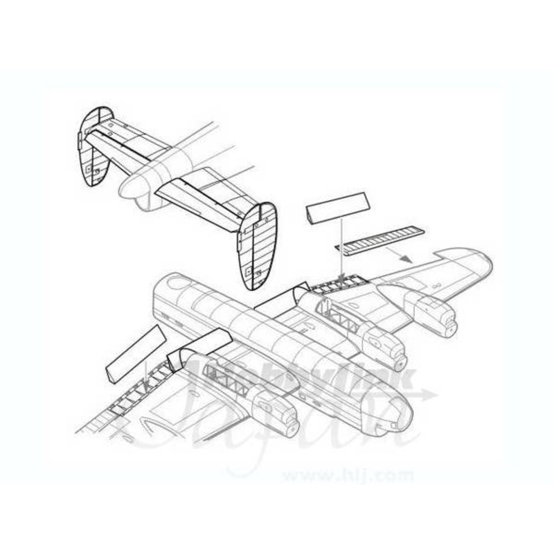 1/72 Lancaster Mk.I/III control surface for Hasegawa