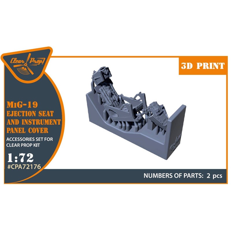 1/72 MiG-19 Ejection seat and instrument panel cover  for CP kits