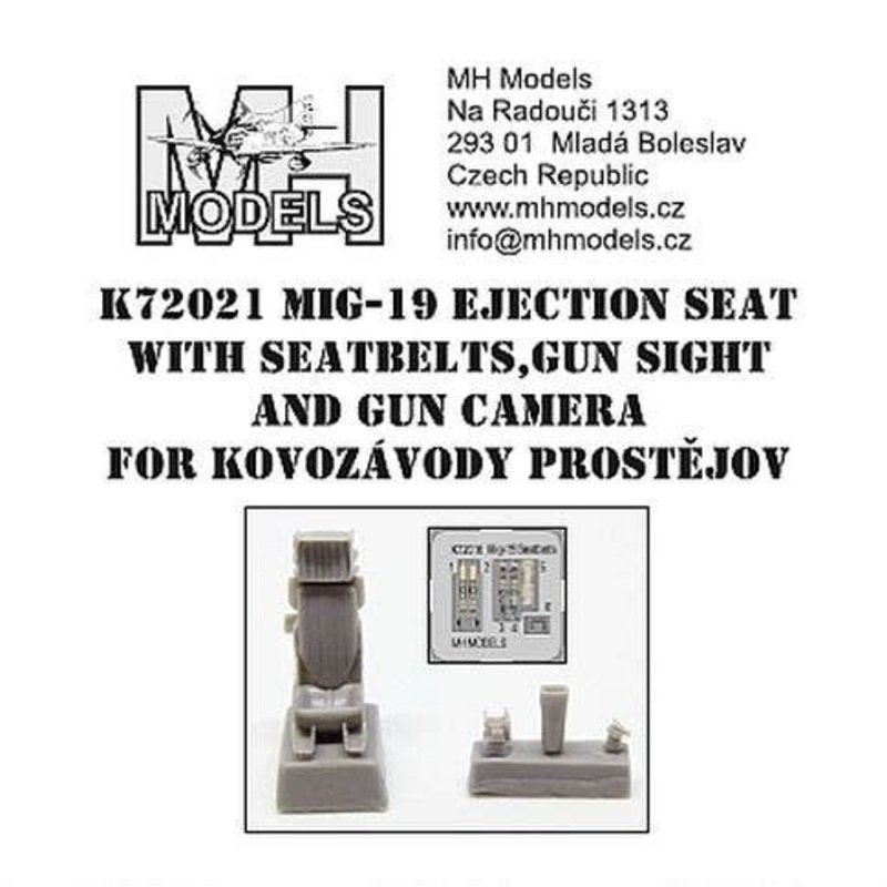 1/72 MiG-19 ejection seat with seatbelts,gun sight and gun camera for Kovozavody Prostejov