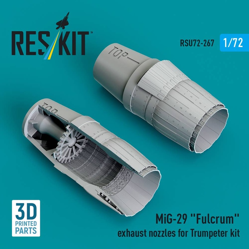 1/72 MiG-29 Fulcrum exhaust nozzles for Trumpeter kit (3D Printed)
