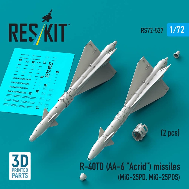 1/72 R-40TD (AA-6 Acrid) IR missiles (for MiG-25PD, MiG-25PDS, 2 pcs)