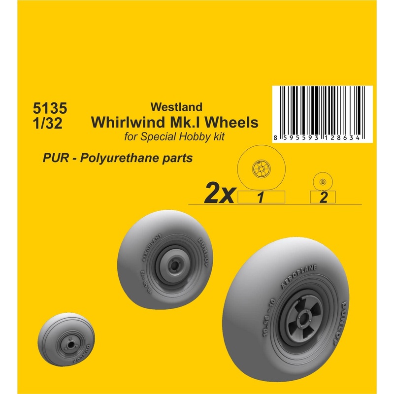 1/72 Westland Whirlwind Mk.I Wheels (for Special Hobby)