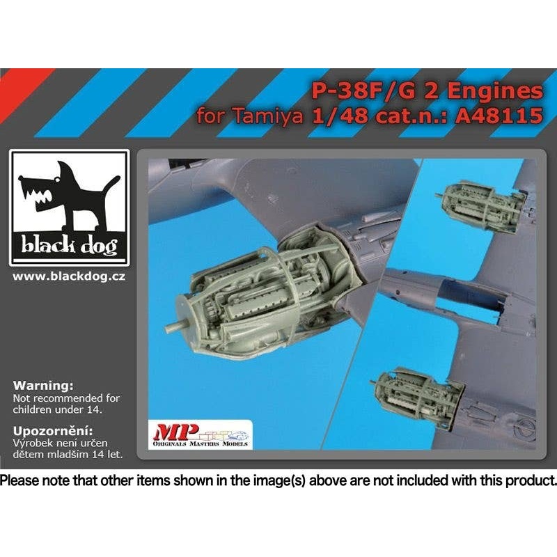 1/48 Engine Set For P-38F/G (2 Pieces) for Tamiya