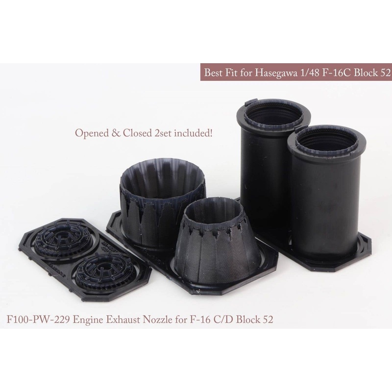 1/48 [SE] F-16 C/D Block 52 P&W Exhaust Nozzle & After Burner Set (Opened + Closed) (for Hasegawa/Tamiya)