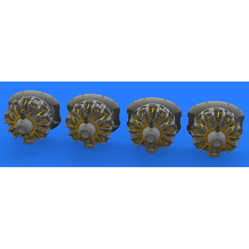 1/72 B-24 Engines (Resin & Photo-Etched) (for Eduard/Hasegawa)