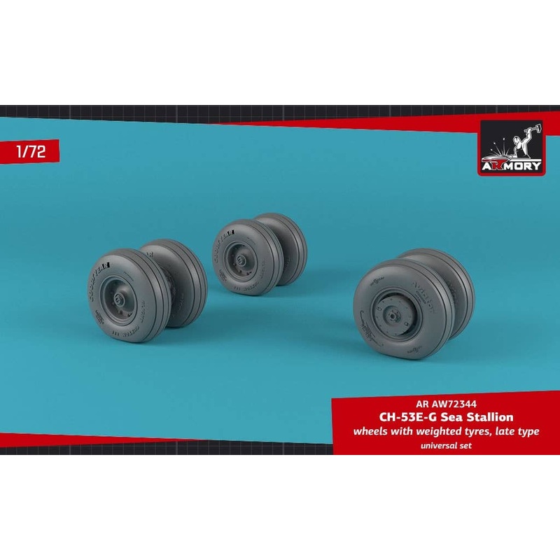 1/72 CH-53 Sea Stallion Wheels w/Weighted Tires, Late