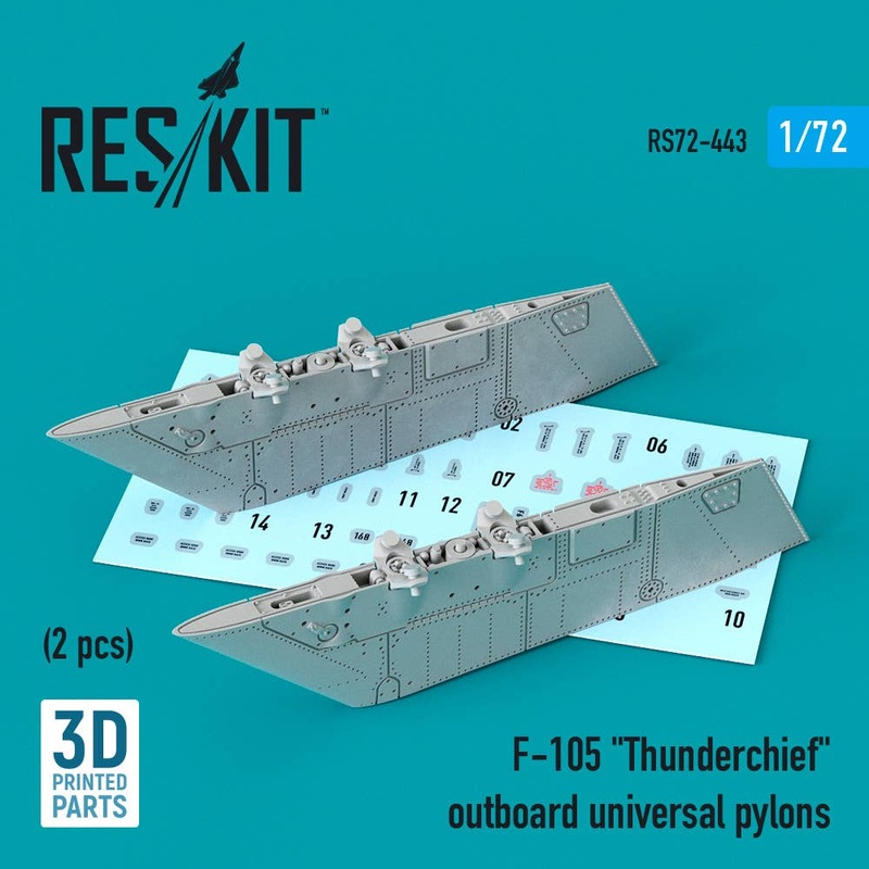 1/72 F-105 Thunderchief outboard universal pylons (2 pcs) (3D printing)