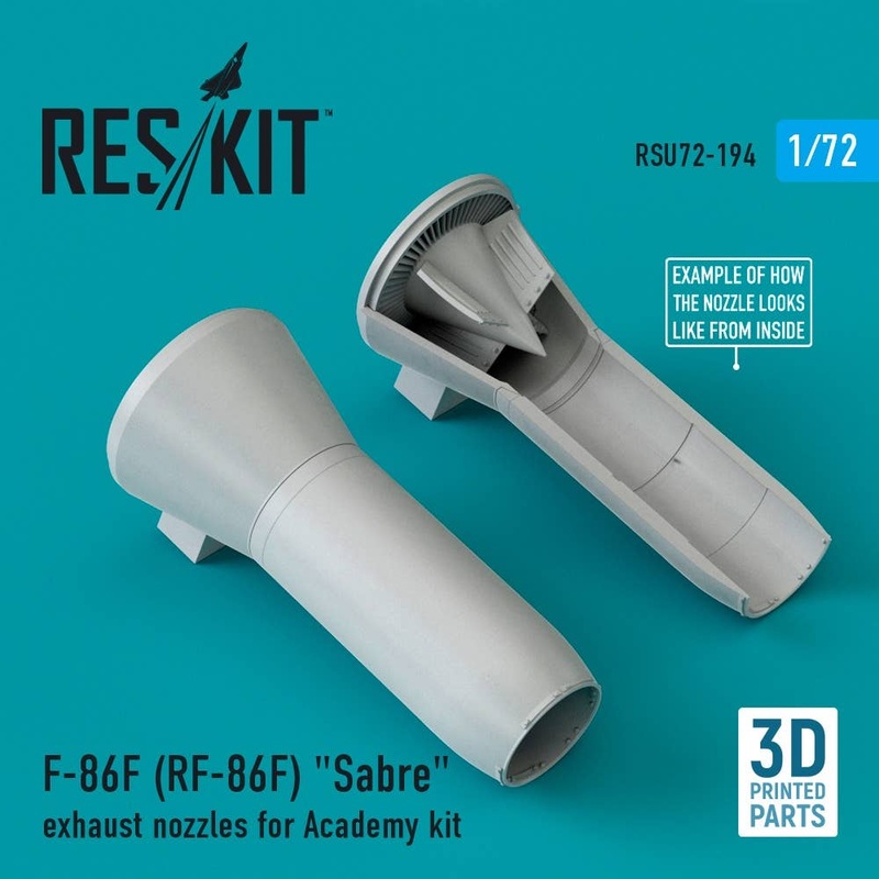 1/72 F-86F (RF-86F) Sabre exhaust nozzles for Academy kit (3D Printing)