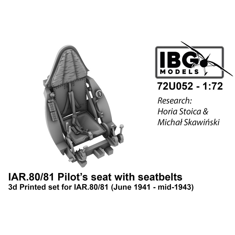 1/72 IAR.80/81 Pilot's seat with seatbelts 3d Printed set for IAR.80/81 (June 1941 - mid-1943) (72U052)