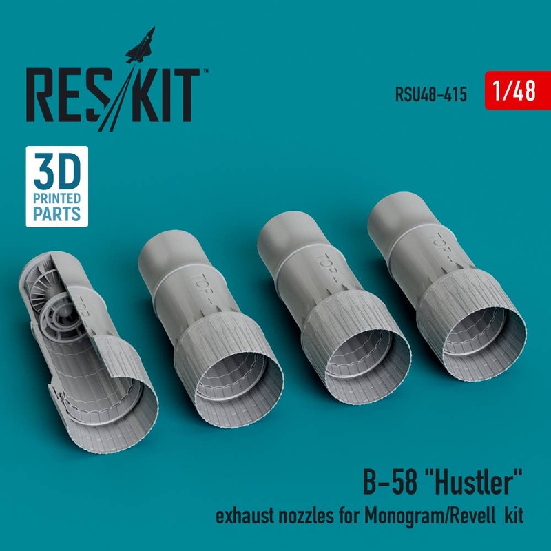 1/48 B-58 Hustler exhaust nozzles for Monogram/Revell  kit (3D Printed)