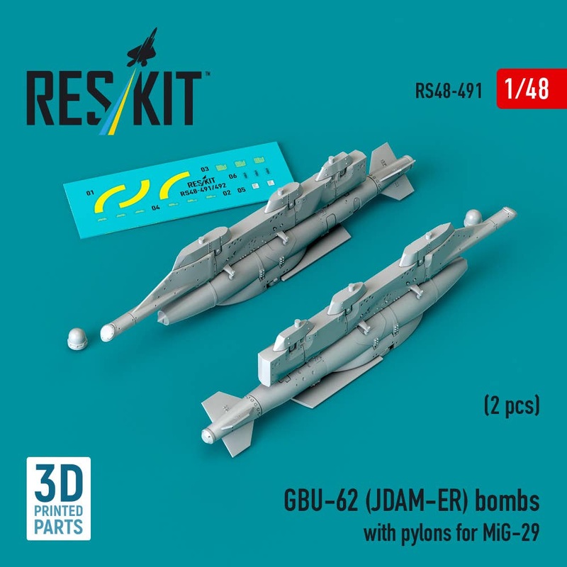 1/48 GBU-62 (JDAM-ER) bombs with pylons for MiG-29 Fulcrum (2 pcs)