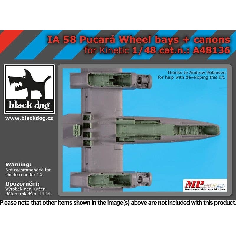 1/48 Ia-58 Landing Gear Hangar For Pukara + Cannon (for Kinetic)