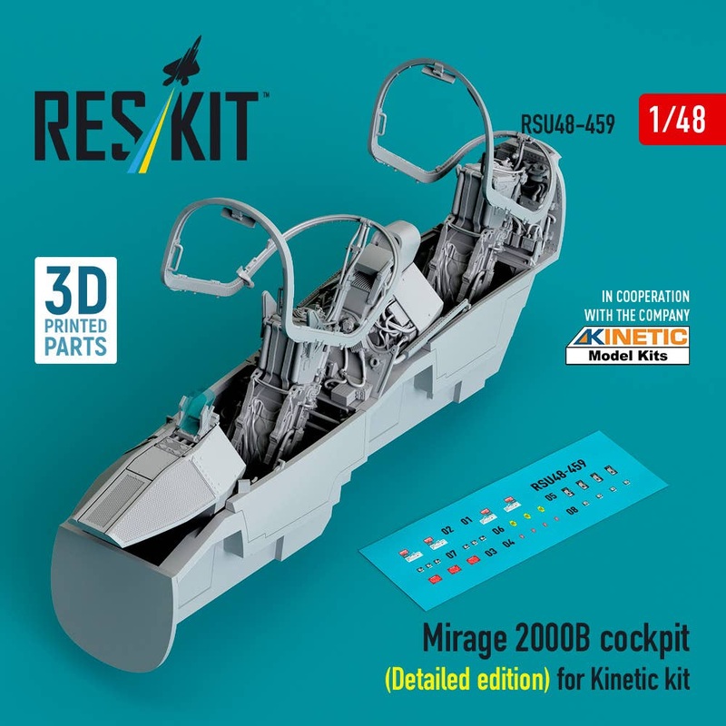 1/48 Mirage 2000B cockpit (Detailed edition) for Kinetic kit