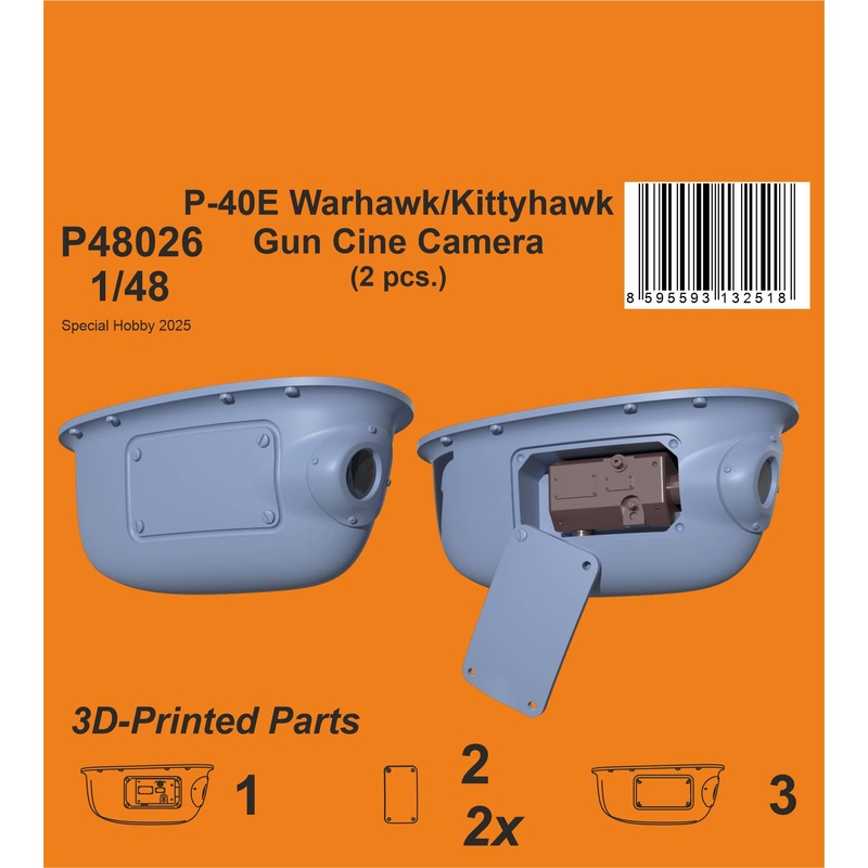 1/48 P-40E Warhawk/Kittyhawk Gun Cine Camera (N-2 type) / for Eduard kits