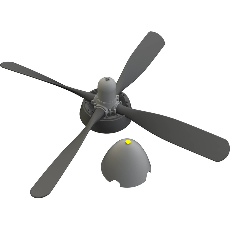 1/48 P-51B/C Hamilton Standard propeller uncuffed Brassin (for EDUARD)