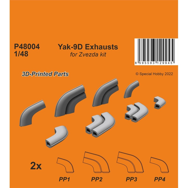 1/48 Yak-9D Exhausts (for Zvezda)