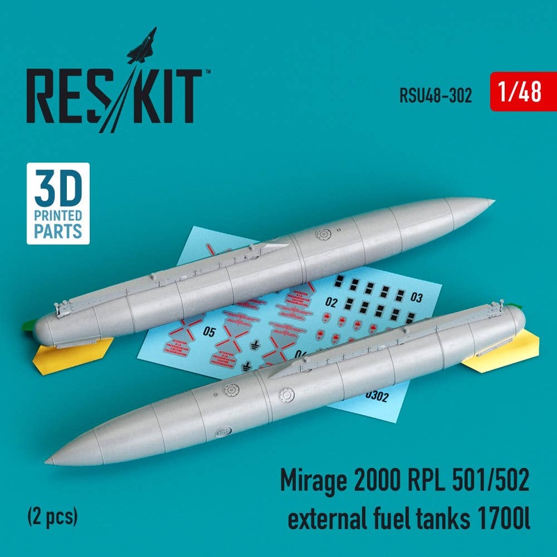 Mirage 2000 RPL 501/502 external fuel tanks 1700lt (2 pcs) (3D Printing)