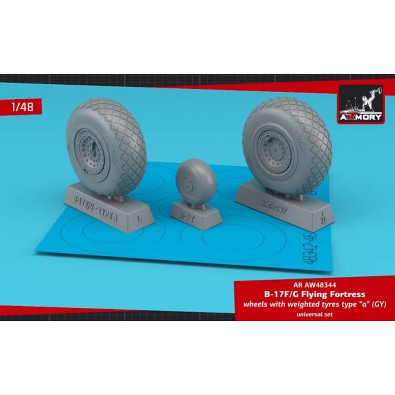 1/48 B-17F/G Flying Fortress wheels w/ weighted tires type "a" (GY)