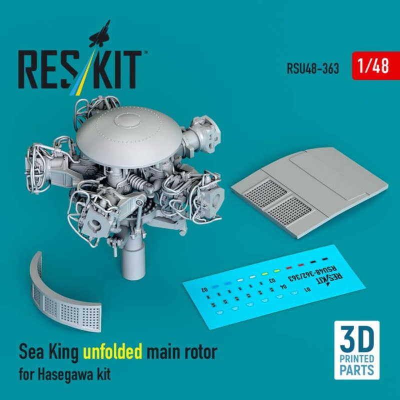 1/48 Sea King unfolded main rotor for Hasegawa kit (3D Printed)